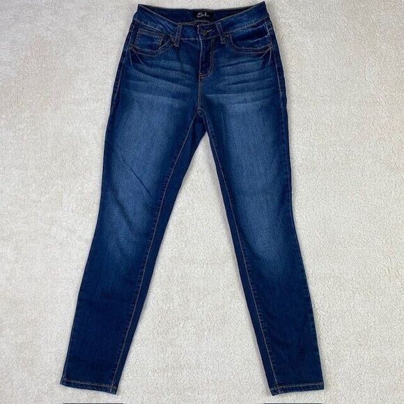 Earl Jeans Womens Sz 6 Skinny Ankle Stretch Mid Rise Dark Wash Blue Denim - Picture 1 of 13